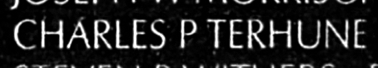 terhune's name engraved in the Wall